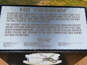 Plaque for the B-52D Stratofortress