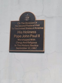 Plaque outside cathedral