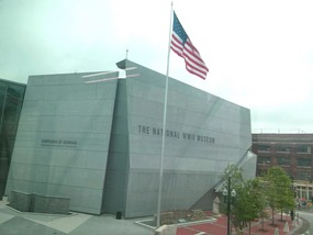 View of the WWII War Museum from a skybridge