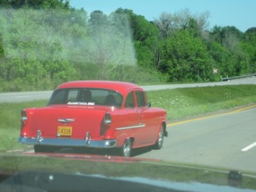 A fabulous looking '55 Chevy passed us!
