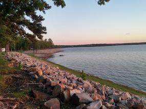 Lower water level at Wright Patman Lake