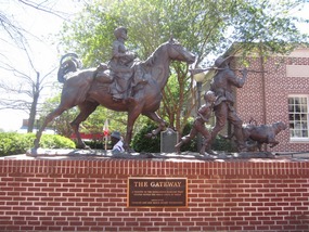 Statue of the men & women who settled in Texas
