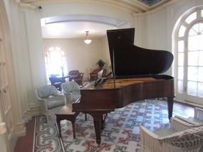 Grand piano in the co-ed lobby