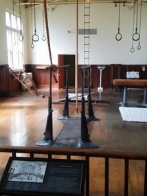 Gymnasium on the top floor for bathhouse guests