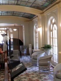 Marbled hall with grand piano for Bath guests