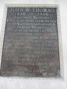John W. Thomas plaque for his statue.