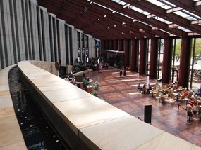 The grand lobby of the Hall of Fame