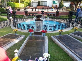 The five graves at Graceland's Meditation Garden