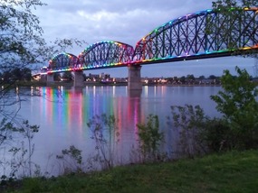 Colorful displays begin at dusk.
