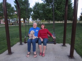 Swinging in the Park, enjoying warm weather!