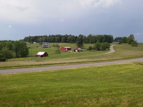 Across the road from the campground are farms