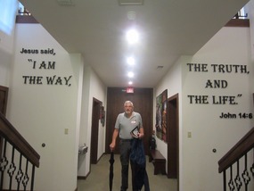 Either stairway leads to the prayer room.