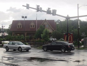 McDonald['s golden arches...but not the building