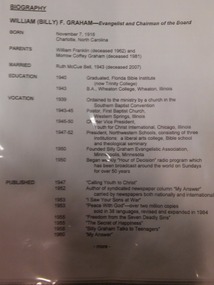 There is a 5 page biography of Graham's life