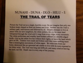 The "Trail of Tears" in the words of the Cherokee 