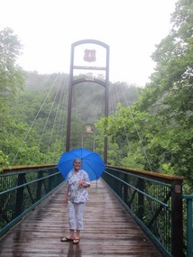 Sandy on the bridge over the Ocoee River