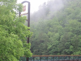 Suspension bridge built over the Ocoee River