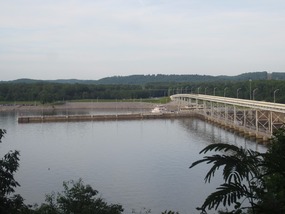Watts Bar Dam and Bridge across Tennessee River
