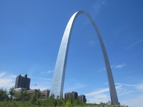 The Gateway Arch dominates the St. Louis skyline