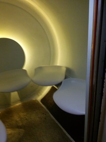 The interior of the capsules or pods