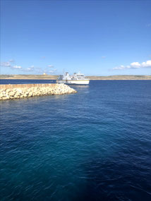 Ferry coming into port