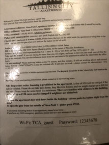 Instructions for check-in