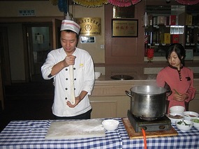 Fresh Handmade Noodles at Breakfast