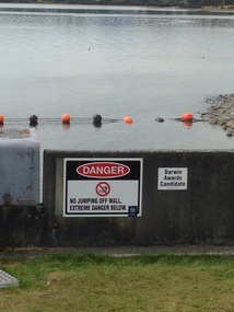 Sign At The Control Gates