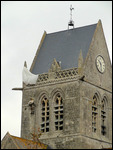 American paratrooper hung up in belfry