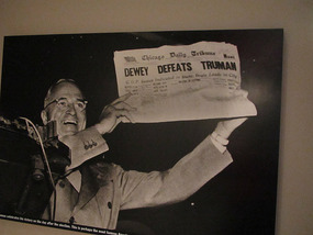 Harry Holding Famed Tribune Headline