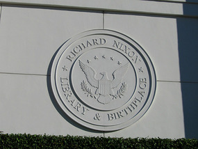 Seal on the side of the building