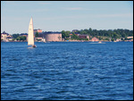 Approaching Vaxholm, with fort