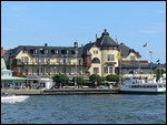 View of the hotel & restaurant (Rt, above ferry)