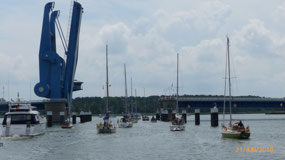 Going through bridge at Wolgast