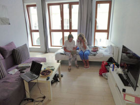 Julie & Rosemary in our apartment