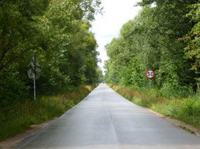 Dead straight roads