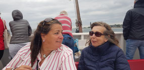 Janet & cold Julie on ferry