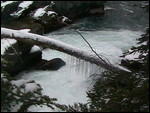 Icicles, snow and water