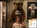 Sue being attacked by cuddly bear