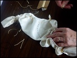 Soon there was stitching.