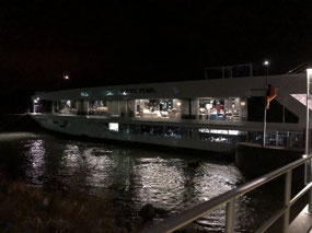 Scenic Pearl Lit Up on Our Return