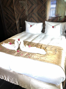 Bedroom in our suite at Hotel Lamee
