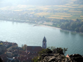 Durnstein and the Danube from Durnstein Castle