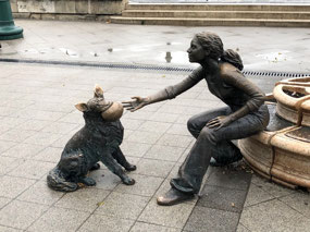 Girl with Her Dog Statue, Budapest