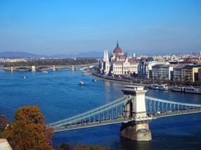 View of Chain Bridge & Parliament from Buda Castle