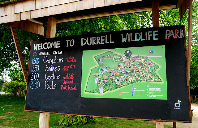 The map of Durrell Wildlife Park in Jersey, United Kingdom