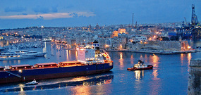 Grand Harbour from my window at British Hotel
