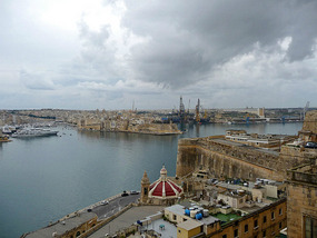 Grand Harbour from my window at British Hotel