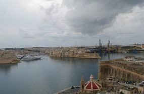 Grand Harbour from my window at British Hotel