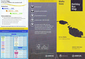 Holiday bus map of Malta and Gozo